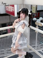 画像9: 【送料無料】Q542 うさ耳フード付きレースアップオープンショルダーブラウス《予約受付》 (9)