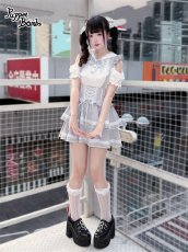 画像10: 【送料無料】Q542 うさ耳フード付きレースアップオープンショルダーブラウス《予約受付》 (10)