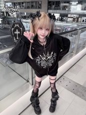 画像2: 【送料無料】Q544 ダメージスタッズジップアップパーカー《予約受付》 (2)
