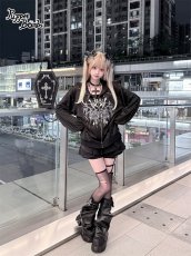 画像6: 【送料無料】Q544 ダメージスタッズジップアップパーカー《予約受付》 (6)