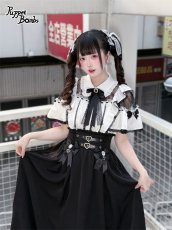 画像3: 【送料無料】Q548 レーシー切り替えフレア袖ブラウス《予約受付》 (3)