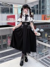 画像4: 【送料無料】Q548 レーシー切り替えフレア袖ブラウス《予約受付》 (4)