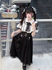 画像5: 【送料無料】Q548 レーシー切り替えフレア袖ブラウス《予約受付》 (5)