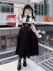 画像6: 【送料無料】Q548 レーシー切り替えフレア袖ブラウス《予約受付》 (6)