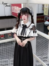 画像8: 【送料無料】Q548 レーシー切り替えフレア袖ブラウス《予約受付》 (8)