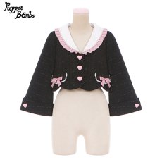 画像1: 【Last one】【Puppet Bombs】Q56 フレア袖ツイードアウター【30％OFF】 (1)