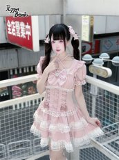 画像1: 【送料無料】Q567 レースティアードコルセット風ワンピース《予約受付》 (1)