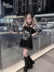 画像11: 【PuppetBombs】Q568ダブルスターベルトティアードスカート (11)