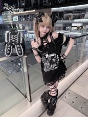 画像7: 【PuppetBombs】Q568ダブルスターベルトティアードスカート (7)
