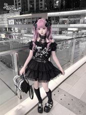 画像10: 【PuppetBombs】Q568ダブルスターベルトティアードスカート (10)