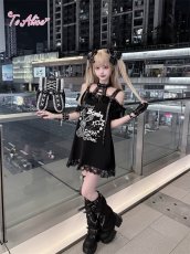 画像11: 【送料無料】Q545闇うさレースアップオフショルワンピース《予約受付》 (11)