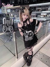 画像5: 【送料無料】Q545闇うさレースアップオフショルワンピース《予約受付》 (5)