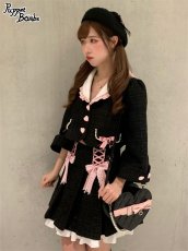 画像4: 【Last one】【Puppet Bombs】Q57 ボックスプリーツツイードスカート【30％OFF】 (4)