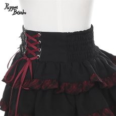 画像2: 【送料無料】Q577 レッドチェック裾フリルスカート《予約受付》 (2)