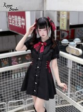 画像3: 【送料無料】Q578 ワインリボンレースアップワンピース《予約受付》 (3)