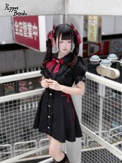 画像4: 【送料無料】Q578 ワインリボンレースアップワンピース《予約受付》 (4)
