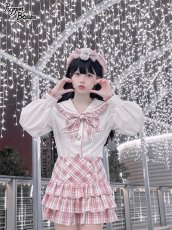 画像4: 【Last one】【Puppet Bombs】QS22 うさぎモチーフ付きチェックベレー帽【30％OFF】 (4)