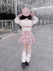 画像11: 【Last one】【Puppet Bombs】QS22 うさぎモチーフ付きチェックベレー帽【30％OFF】 (11)