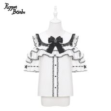 画像1: 【送料無料】Q582 ハートバックルフリルオフショルブラウス《予約受付》 (1)