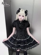 画像4: 【送料無料】Q584 レイヤード風レースアップティアードワンピース《予約受付》 (4)