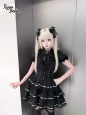 画像5: 【送料無料】Q584 レイヤード風レースアップティアードワンピース《予約受付》 (5)