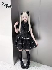 画像7: 【送料無料】Q584 レイヤード風レースアップティアードワンピース《予約受付》 (7)