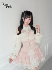画像1: 【送料無料】Q593 レースフリルオフショルニットトップス《予約受付》 (1)