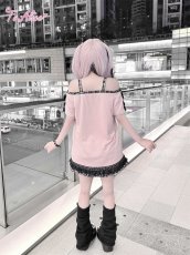 画像15: 【BlackShamrock】FZ8 クロスハートフリル厚底パンプス (15)