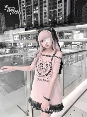 画像6: 【BlackShamrock】FZ8 クロスハートフリル厚底パンプス (6)