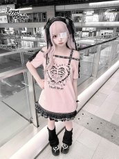 画像9: 【BlackShamrock】FZ8 クロスハートフリル厚底パンプス (9)