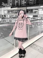 画像10: 【BlackShamrock】FZ8 クロスハートフリル厚底パンプス (10)