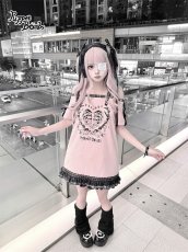 画像14: 【BlackShamrock】FZ8 クロスハートフリル厚底パンプス (14)
