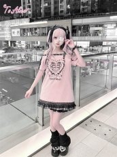 画像10: 【BlackShamrock】FZ8 クロスハートフリル厚底パンプス (10)