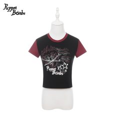 画像1: 【送料無料】Q598ロック☆ストロベリーバイカラーTシャツ《予約受付》【計5000円以上】 (1)