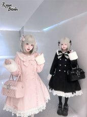 画像9: 【送料無料】Q603ハートダブルボタンロングファーコート《予約受付》 (9)