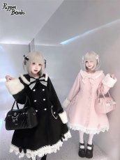 画像10: 【送料無料】Q603ハートダブルボタンロングファーコート《予約受付》 (10)