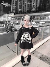 画像5: 【送料無料】Q605うさちゃんオフショルワンピース《予約受付》 (5)