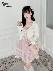 画像3: 【送料無料】Q612レースxリボンカーディガン《予約受付》 (3)