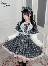 画像2: 【送料無料】Q623チェックケープワンピース《予約受付》 (2)