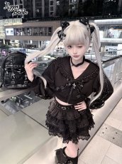 画像1: 【送料無料】Q644スタッズベルトフリルスカパン《予約受付》 (1)