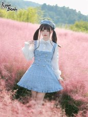 画像9: 【PuppetBombs】QS47 レースアップリボンツイードベレー帽 (9)