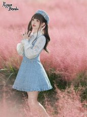 画像10: 【PuppetBombs】QS47 レースアップリボンツイードベレー帽 (10)