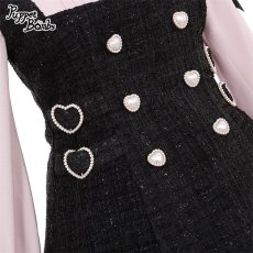 画像4: 【PuppetBombs】Q65 レイヤード風ツイードワンピース (4)