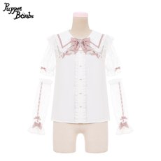 画像1: 【Puppet Bombs】Q66 お袖2Wayレース切り替えブラウス【30％OFF】 (1)