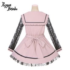 画像2: 【PuppetBombs】Q7 地雷ちゃんミニ丈セーラーセットアップ【【特価:3800円コーナー】 (2)