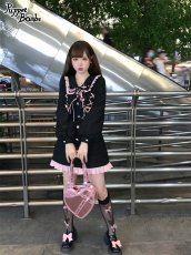 画像16: 【Last one】【PuppetBombs】Q71ジャケットレイヤード風ツイードワンピース【50％OFF】 (16)