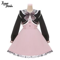 画像1: 【PuppetBombs】Q77 ボレロレイヤード風ワンピース【30%OFF】【期間限定】 (1)