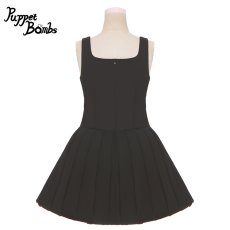 画像2: 【PuppetBombs】Q8リボンボタンジャンパースカート【特価:2800円コーナー】 (2)