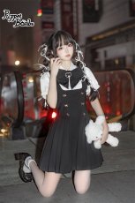 画像8: 【PuppetBombs】Q8リボンボタンジャンパースカート【50%OFF】【期間限定】 (8)