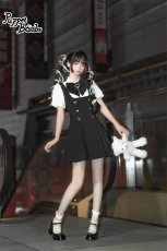 画像4: 【PuppetBombs】Q8リボンボタンジャンパースカート【50%OFF】【期間限定】 (4)